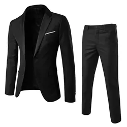 Mannen Pakken Voor Bruiloft Business 2 Stuks Elegante Blazers Formele Full Ternos Huwelijk Kleding Broek Jassen Luxe Kostuum