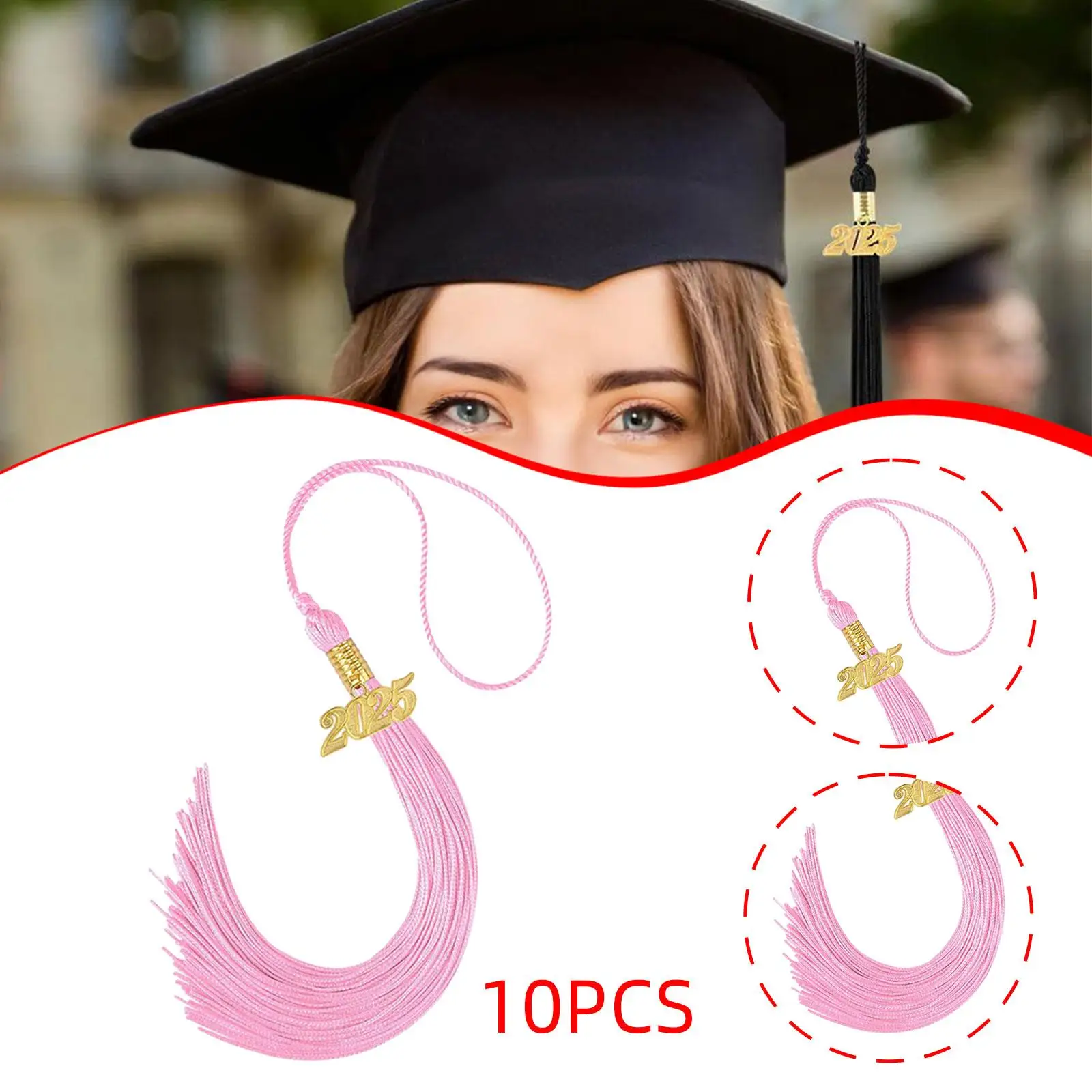10x شرابات التخرج هدية أكاديمية ديكور قبعة التخرج شرابات لسلاسل المفاتيح #4