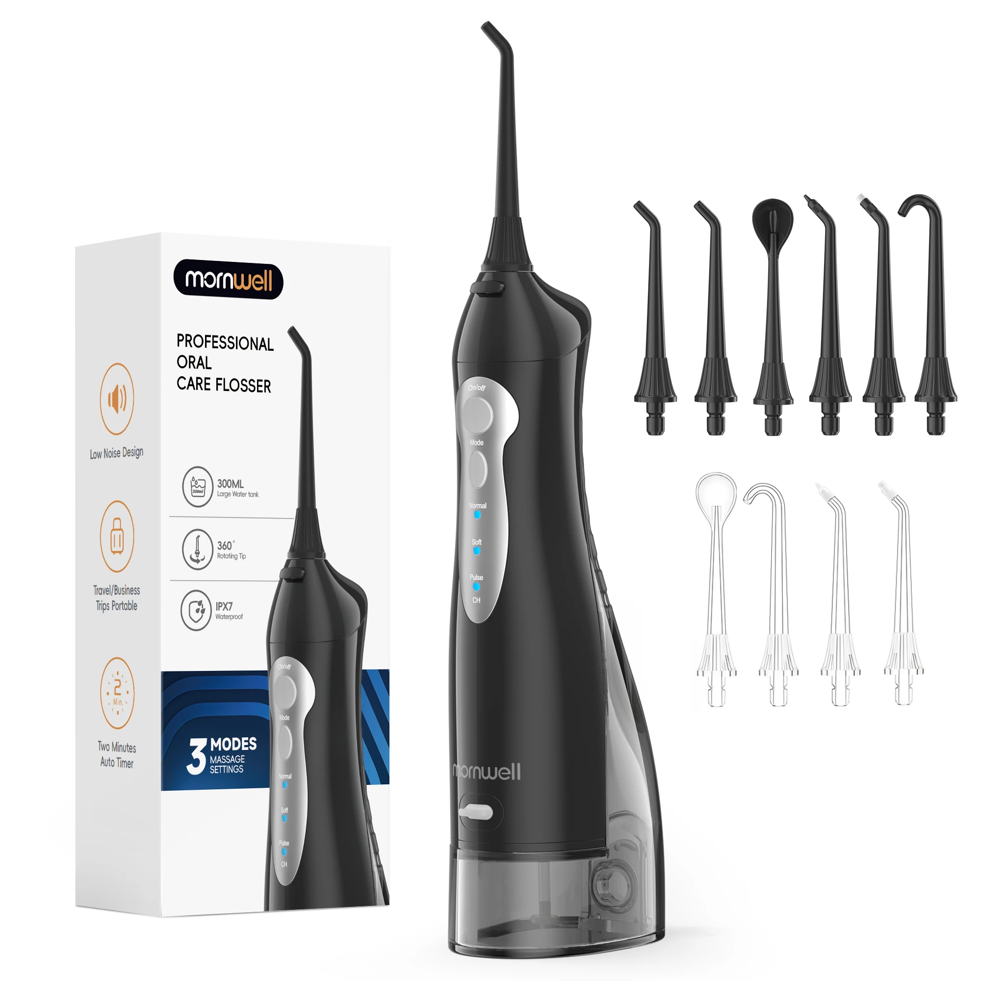 D52 Draagbare Draadloze Waterflosser USB Oplaadbare Waterstraal Floss Tandenstoker 4 Jet Tip 300 ml 3 Modi Tanden Schoon voor Reizen