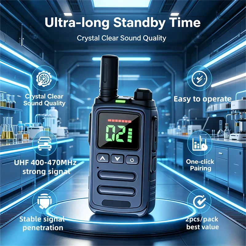 Emergency Long-Range Two-Way Radio Walkie Talkie with LED Flashlight Noise Reduction for Clear Communication Outdoor Use