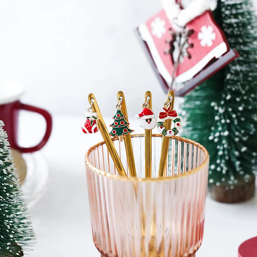 Stainless Steel Christmas Spoon Set Elk Pendant Exquisite Craft Coffee Spoon Party Ornament Style Creative Tableware