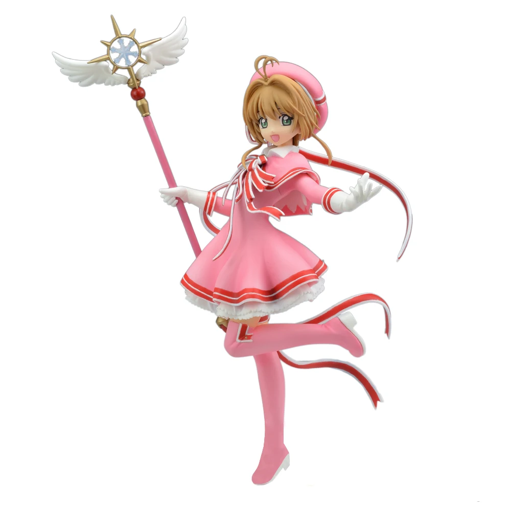 

Anime Cardcaptor Figure Kinomoto Action figure Cerberu Model Toys Magic Girl figurine ccs Collection doll Ornaments Girls Gifts