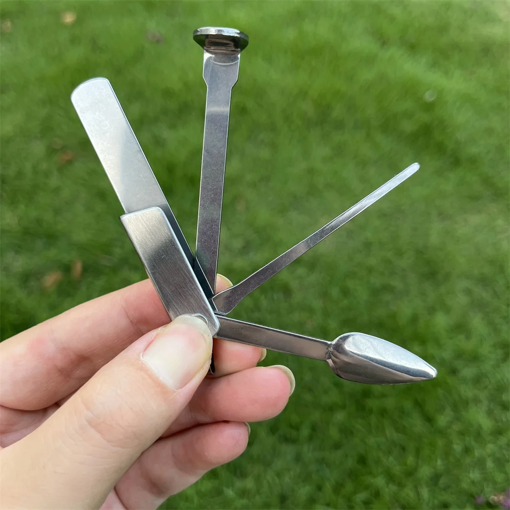 3-in-1 Multifunctional Cleaning Tool Kit Smoking Pipe Tube Cleaner with Knife Press Rod Pick Rod Scraping Spoon With brush