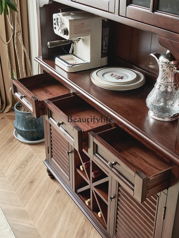 Y American Sideboard Cabinet Cherrywood Tea Retro Living Room Wall Storage Organizer Storage Cabinet