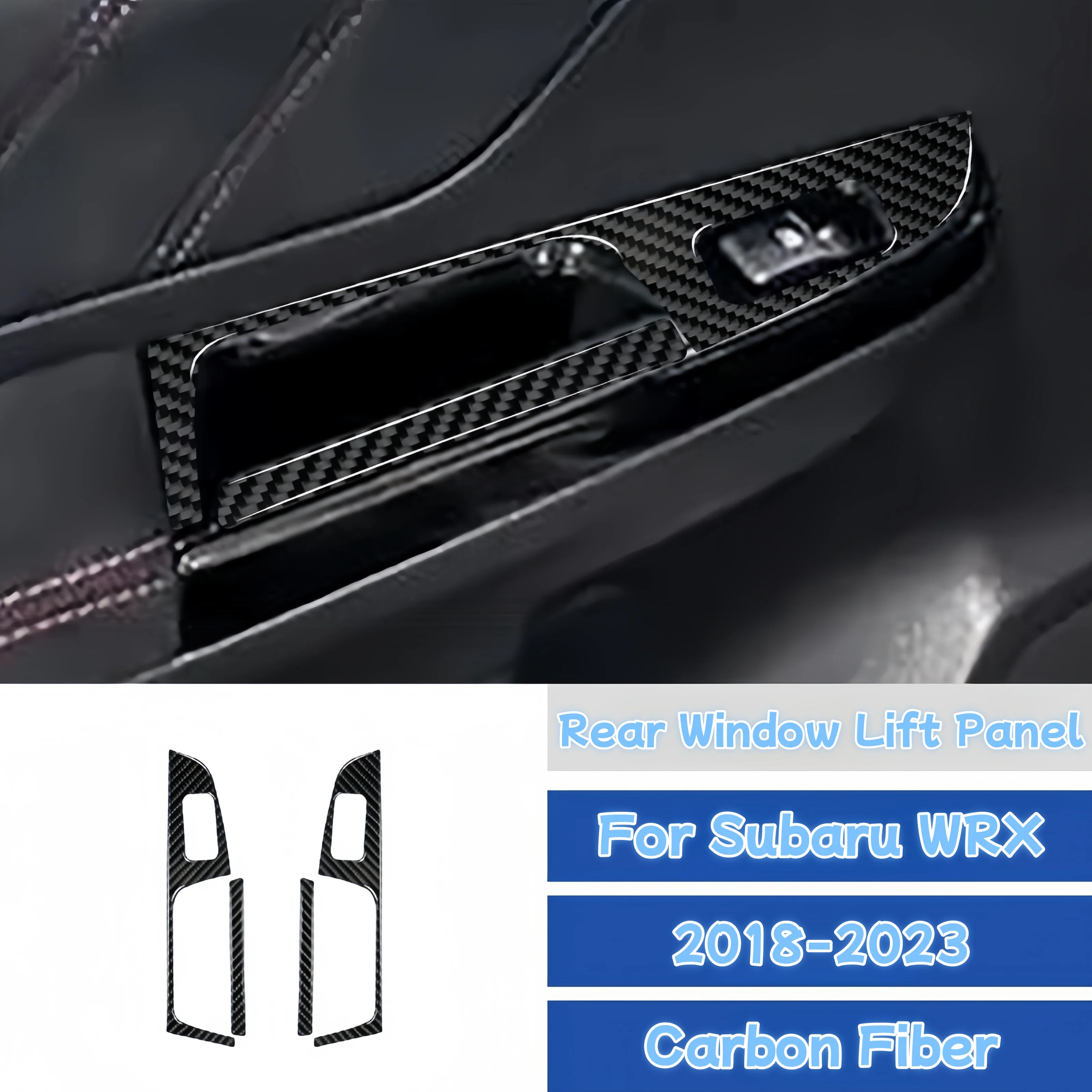 

For Subaru WRX 2018-23 Carbon Fiber Car Rear Window Lift Button Control Panel Trim Cover Decorative Sticker Interior Accessories