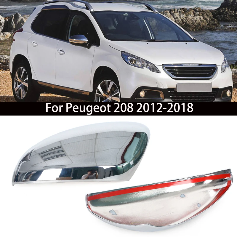 For Peugeot 2008 14-18 For Citroen C3 C4 CACTUS 18-20 Chrome Mirror Cover Rear View Side Door Mirror Cap Decoration 16075120VG