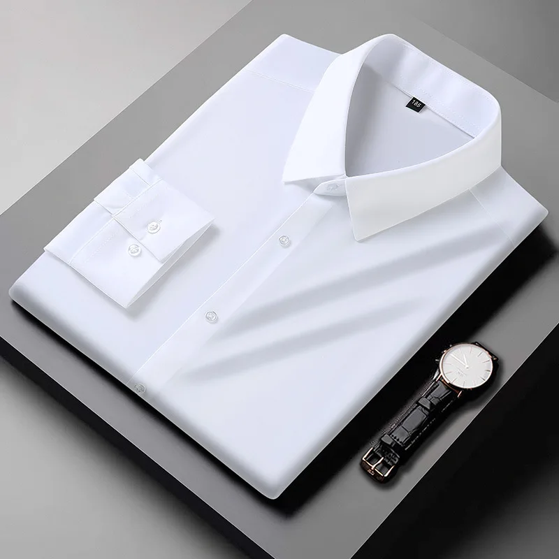 Summer Spring Men Pullover Shirts Long sleeve Plus size 12XL 9XL 10XL dress Fit shirt formal business Work Shirt 160KG Large