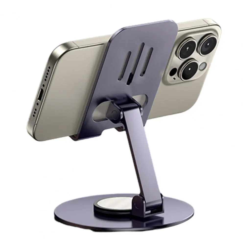 All-aluminum Alloy Folding Phone Stand Phone Holder with Anti-slip Pads 360-degree Rotation Phone Holder with for Stable