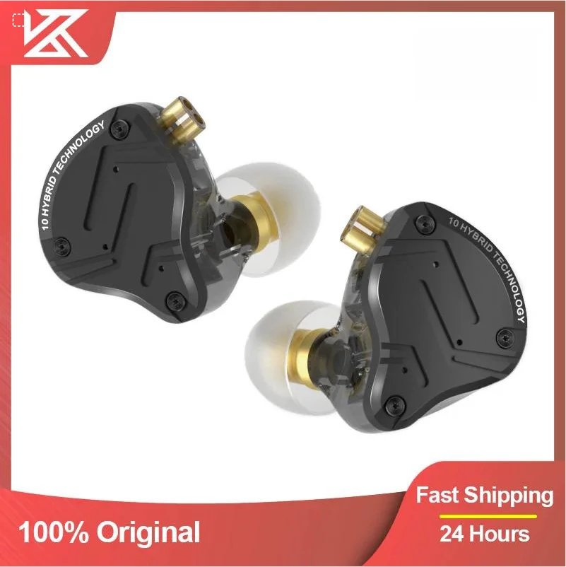 KZ-ZS10 PRO X Fone de ouvido intra-auricular híbrido HiFi Bass Metal, Cancelamento de ruído, ZSN PRO, AS16 PRO, AS12, ZSX, ZEX