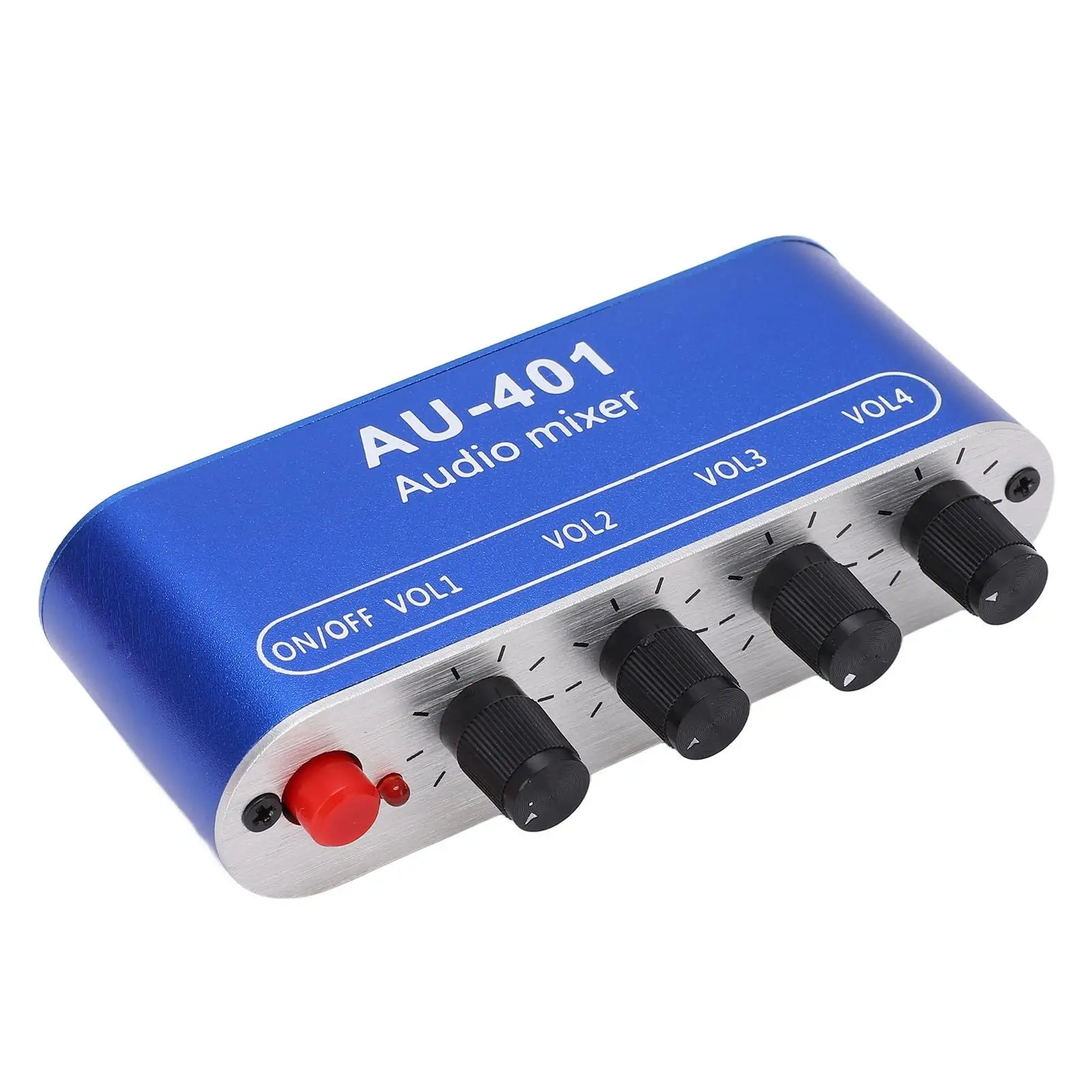 

Audio Mixer Stereo Mixing Board Headphone Amplifier 4 Input 1 Output DC 5‑12V 3.5mm Jack