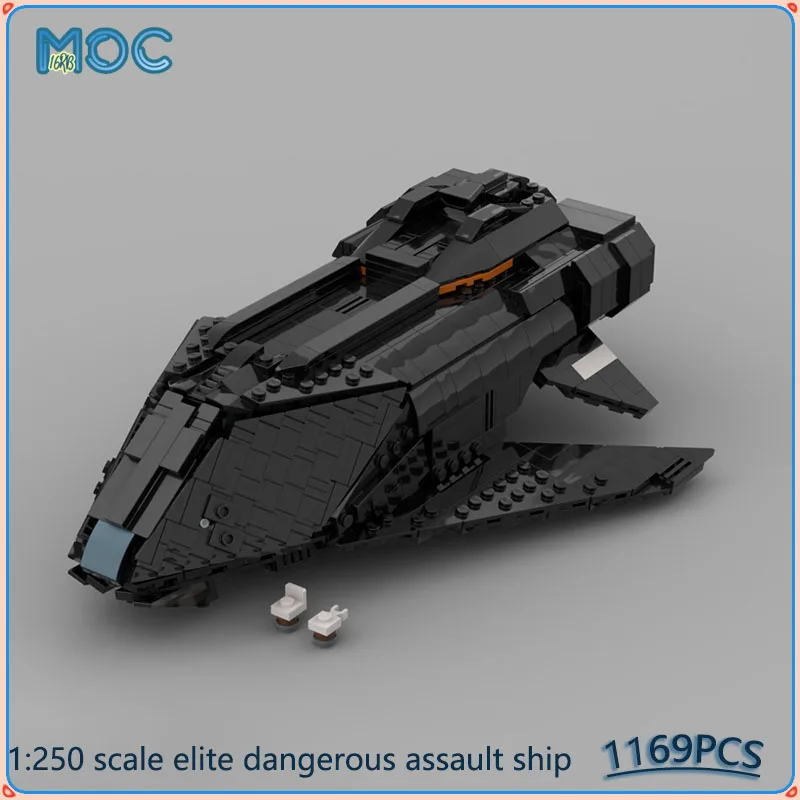 1:250 Scale Elite Dangerous Assault Ship Model MOC Building Blocks DIY Assemble Bricks Space Educational Toys Gifts 1169PCS