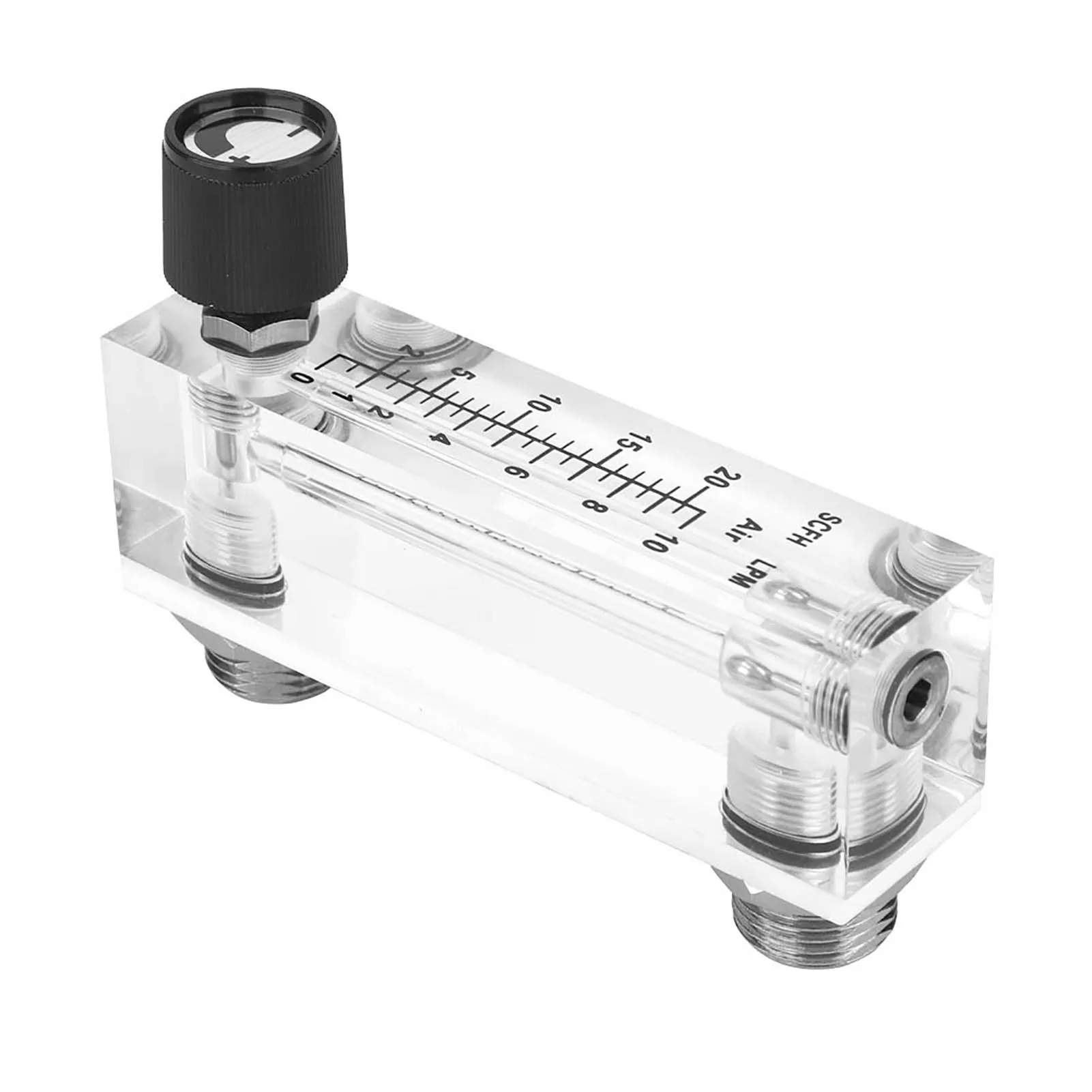 Panel Gas  Meter Chromeplate Brass Panel Type Flowmeter 0.6MPa Working Pressure Rust Resistant LZM‑6T for Gas Measurement