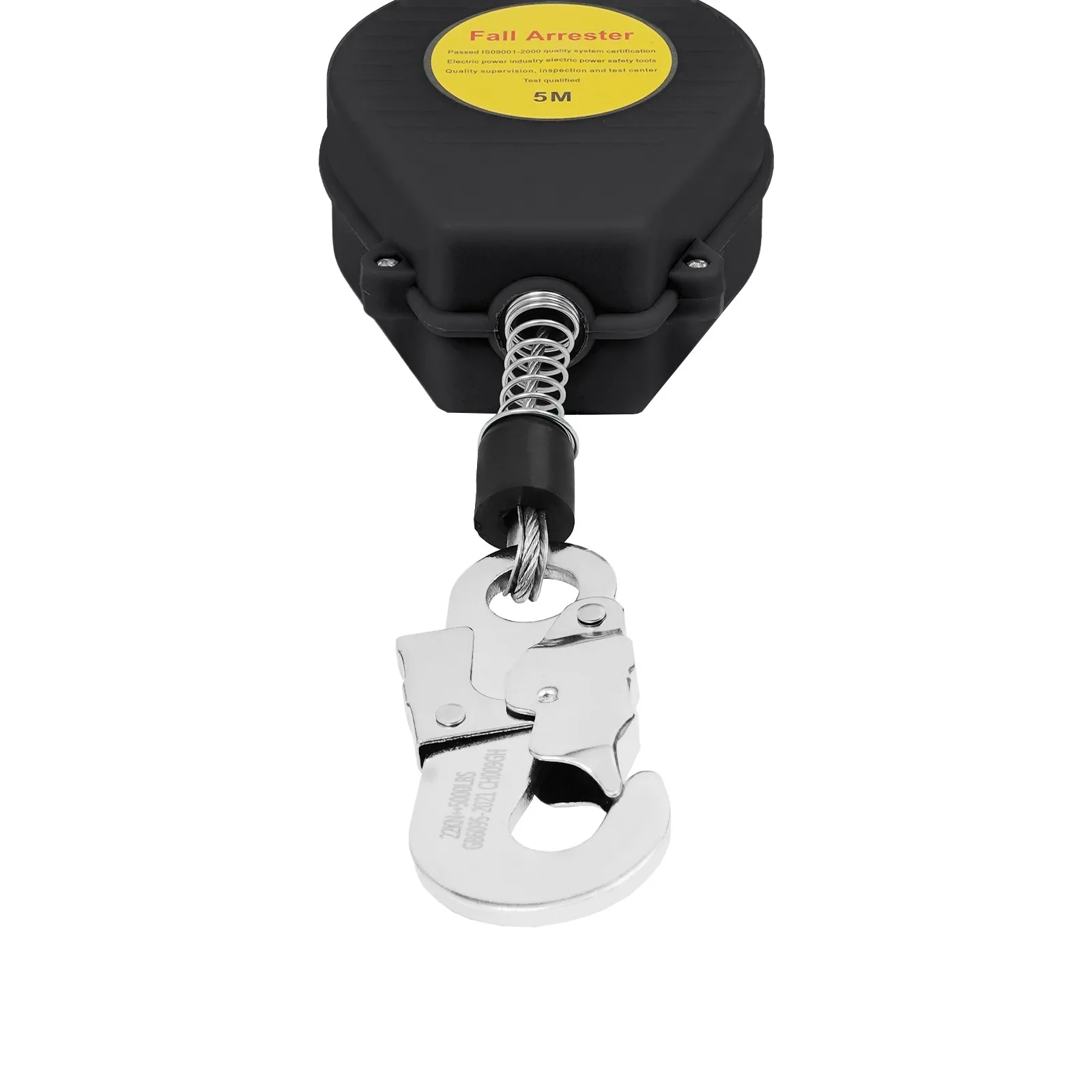 (5m, Czarny) Sprzęt do ochrony przed upadkiem, Samozwijający się ogranicznik upadku, Sprzęt do ochrony przed upadkiem, Maksymalne obciążenie 150kg