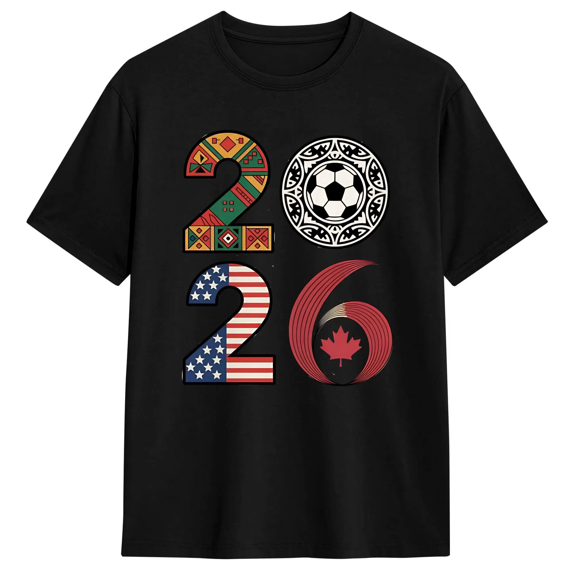 2026 Football Countries USA,Canada Mexico T-Shirt Summer  Cotton T Shirts For Male Print Tshirt Short Sleeve Y2K Retro Tops