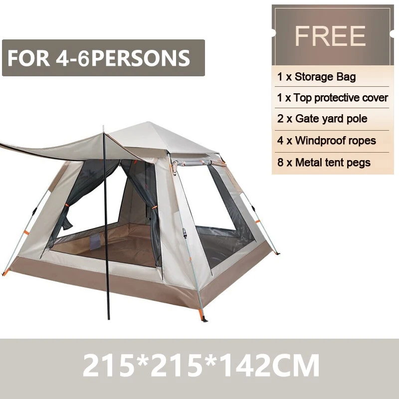 

Goture Portable Outdoor Camping Tent 2-6 People Folding Automatic Tent Beach Fishing Family Travel Park Anti-UV Shade