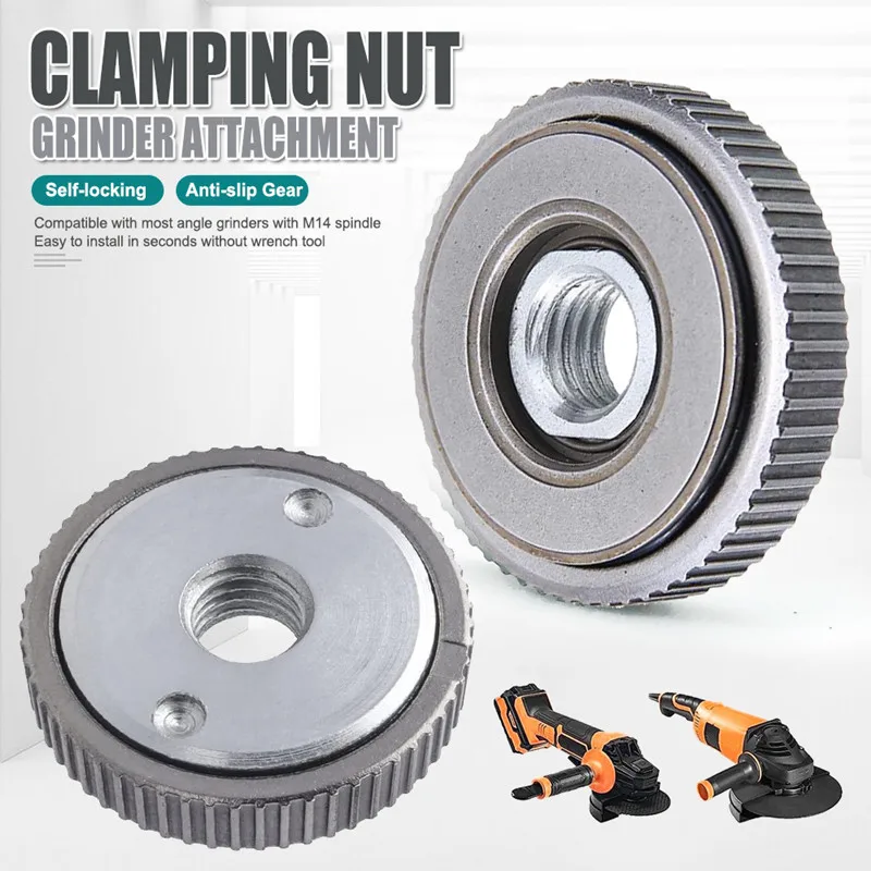 1pcs M14 Angle Grinder Quick Release Nut Self Locking Grinder Pressing Plate Flange Nut Power Chuck