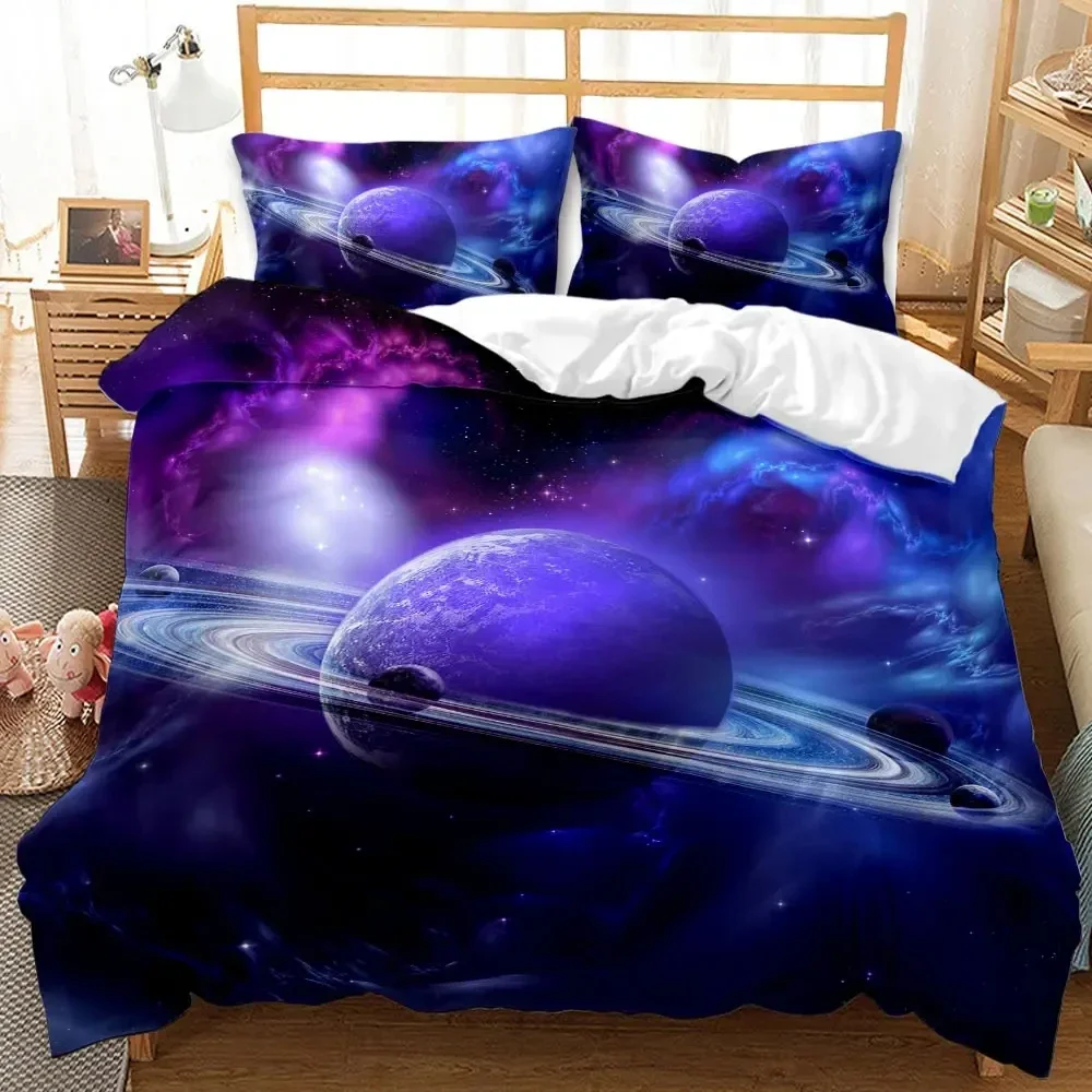 3D Print Galaxy Universe Outer Space Bedding Set Duvet Cover Bed Set Quilt Cover Pillowcase Comforter king Queen Size Boys Adult