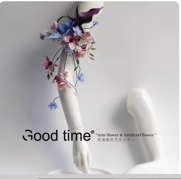 زهور الذراع المزهرة، حلقة الذراع، الزهور الاصطناعية، التصوير الفوتوغرافي، احتفال الزفاف، العروس، الترخيص، صورة الأزهار، الوردي، الأزرق.