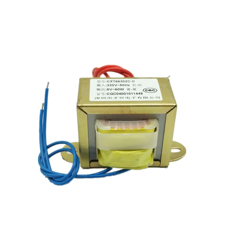 60W  Power Transformer Input AC 220V/380V EI66 Copper Core 50~60Hz Output AC 6V 9V 12V 15V 18V 24V~220V Single/Dual Line Copper