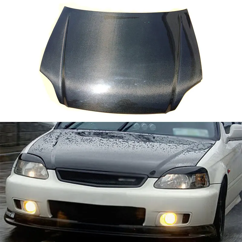 Modified Dry Carbon Fiber Bonnet Hood Vent Cover Front Bumper for Honda Ek Civic Rk9 Type R