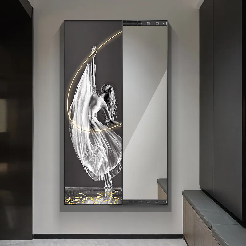 Beauty simple entrance mirror painting hidden dressing gym hidden full length bedroom contact