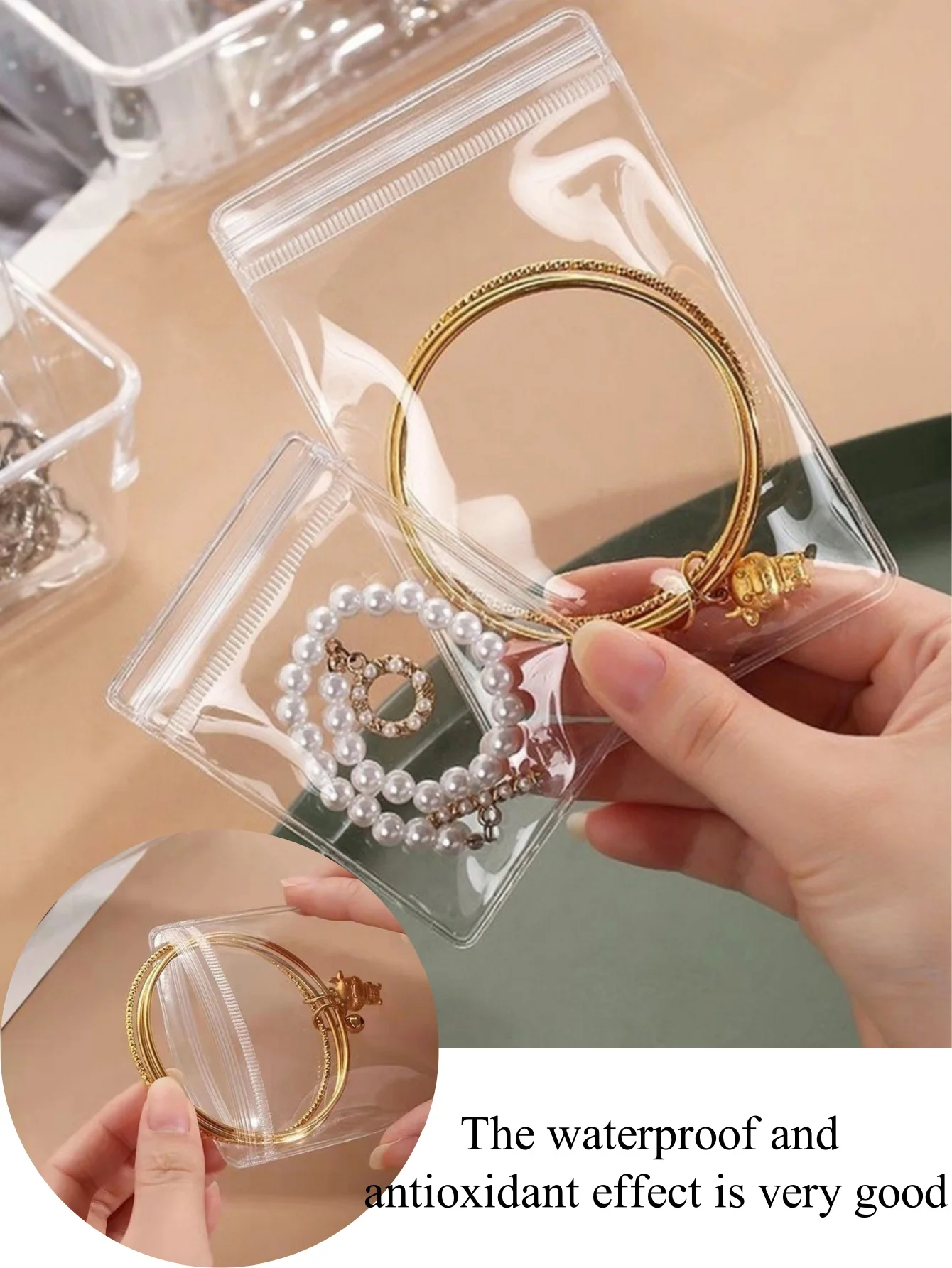 30-200PCS ป้องกันการเกิดออกซิเดชันเครื่องประดับกระเป๋าใสเครื่องประดับซิปกระเป๋าเครื่องประดับขนาดเล็กแหวนต่างหูถุงเก็บ