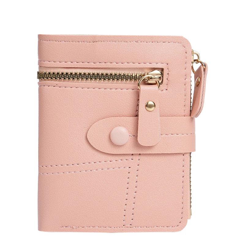 Dompet Ele ort untuk Wanita Dompet Koin Biru Ritsleting Kapasitas Besar Tempat Kartu Aksesori Pelajar Sle Faion Korea