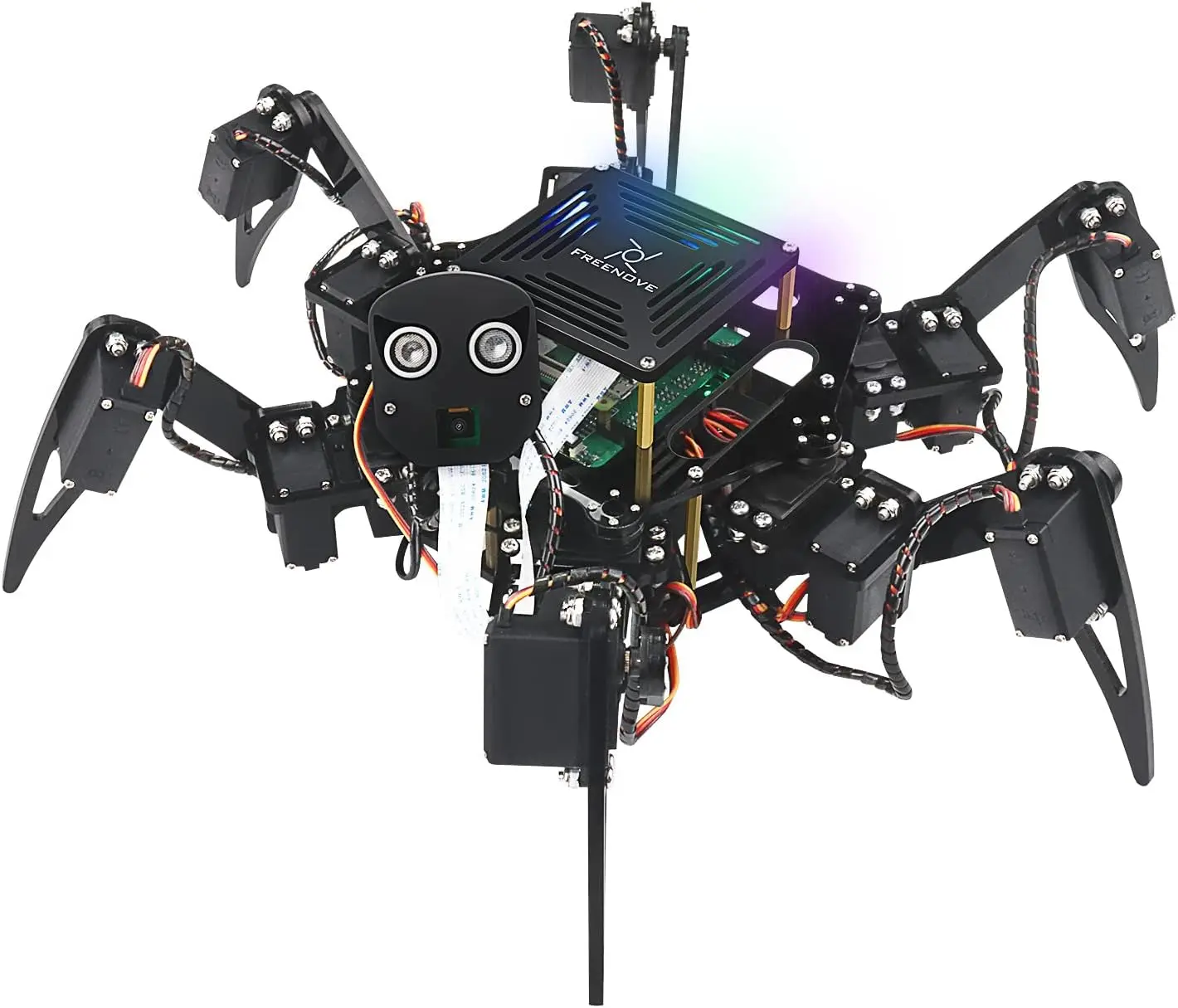 Hexapod Robot Kit for Raspberry Pi, Walking, Self-Balancing, Face Recognition, App Control with Camera