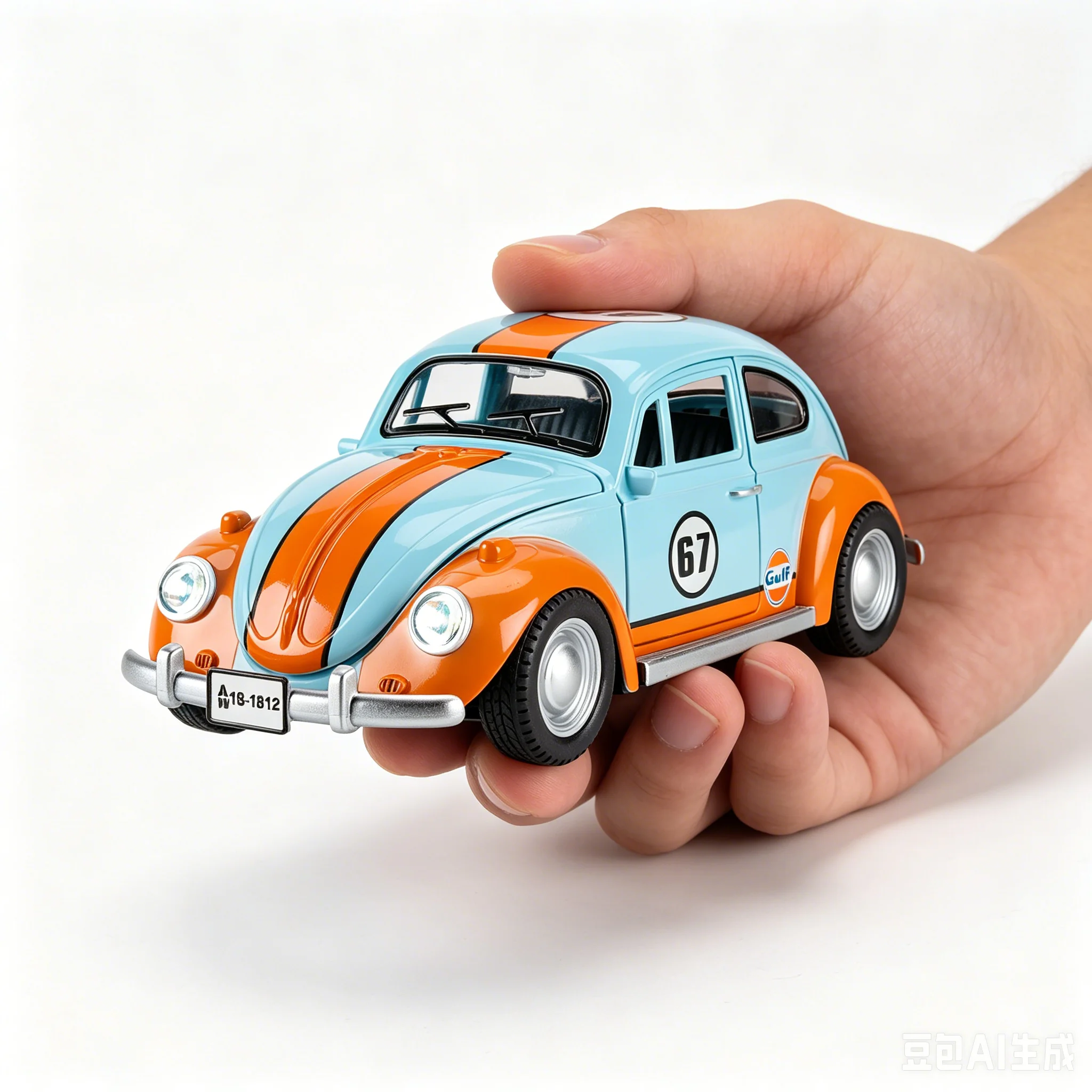 

1:18 1955 Beetle Vintage Alloy Car Model Simulation Diecast Toy Vehicle Collection With Sound And LightMiniature Voiture