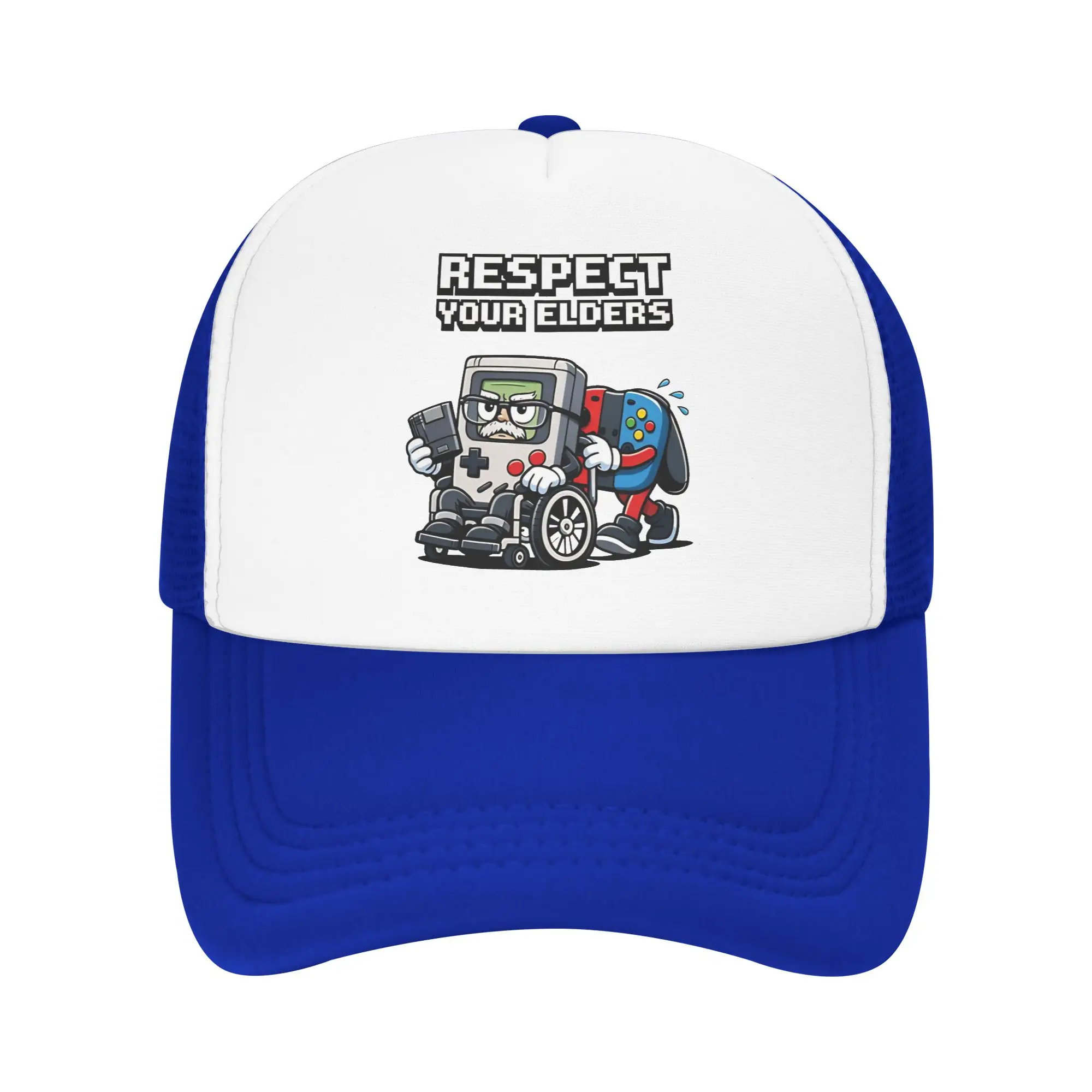 Respect Your Elders  Mesh Baseball Caps  Fitted Sun Caps Gaming Control  Dad Hat Breathable Racing Cap Summer Trucker Hats