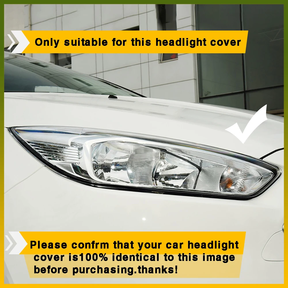 لفورد فوكس 2015 2016 2017 2018 سيارة المصابيح الأمامية غطاء المصابيح الأمامية قذيفة استبدال عاكس الضوء الشفاف استبدال عدسة شبكي #5