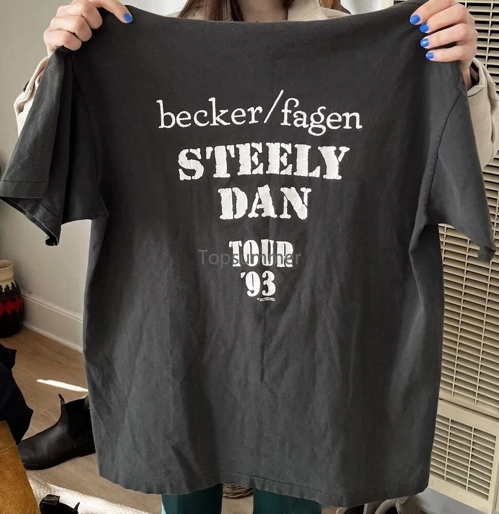 

2023 Steely Dan Becker/Fagen '93 Tour Basic Black Unisex T Shirt Cotton Nh706