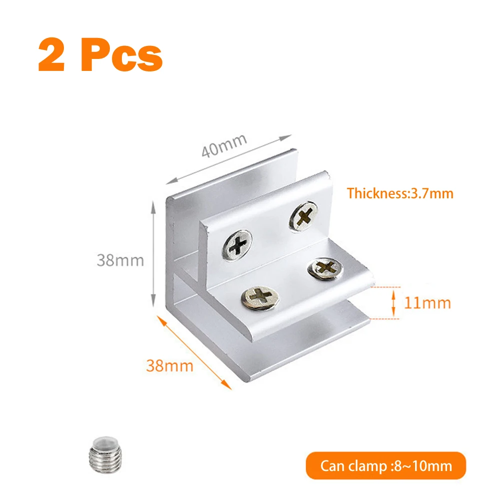 고품질 새 유리 클램프 핸드레일용 2개 8-10mm 어항 유리 교체 쇼케이스 예비 부품 액세서리
