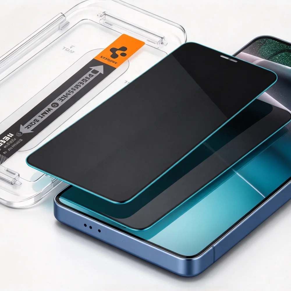 2 sztuki Spigen Glas.tR EZ Fit z ochroną czujnika do Samsung Galaxy S26 Ultra S25 S24, szkło hartowane, folia ochronna na ekran z funkcją prywatności — zdjęcie produktu 5