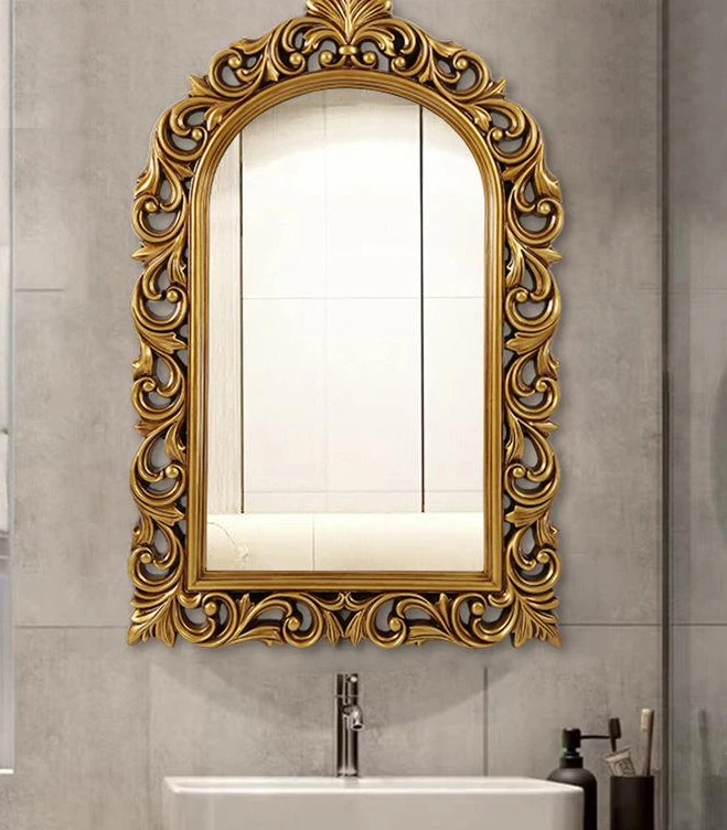 Antique Luxury Gold Mirror Large Irregular Abstract Gothic Mirror Desk Makeup Decoration