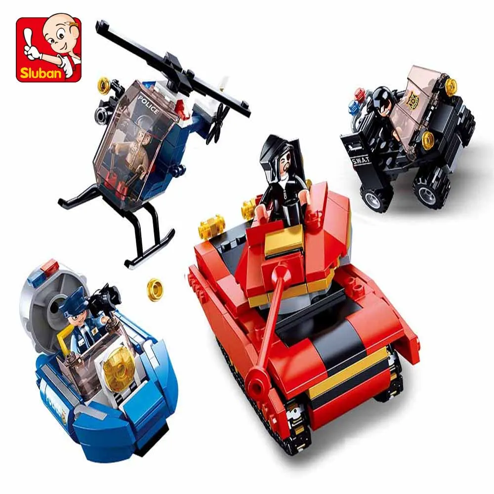 Sluban Building Block Toys City Police B0658 All Police Fighting Team 460PCS Bricks  Compatbile With Leading Brands