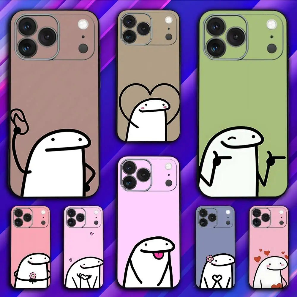 

Cute F-Flork Funny Memes Phone Case For iPhone 17,16,15,14,13,12,11,Pro,Max,Plus,X,XS,SE4,E,Mini,Soft Black Case
