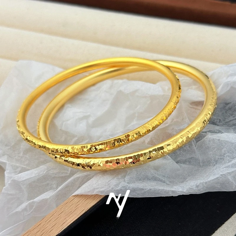 2026 Light Luxury Design Explosion Sparkling Ice Breaking Internet Celebrity Inheritance Single Ring Plain Circle 4mm Bracelet