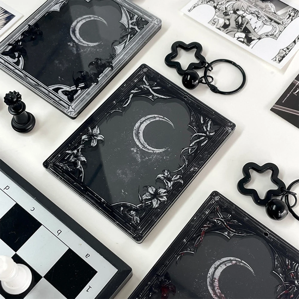 Dark Moon Horror Photo Frame Transparent Acrylic Frame Portable Card Storage Book Packaging Ornament Pendant for Anime Fans