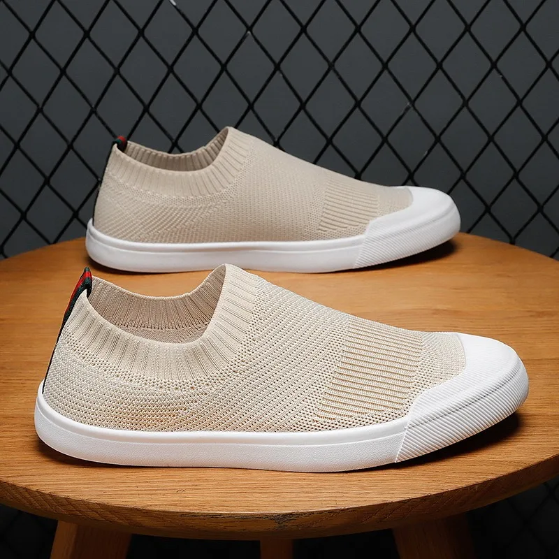 

2024Men's Shoes Breathable Sneakers Woven Mesh Canvas Casual Shoes for Men Light Walking Flats Fashion Loafers Zapatillas Hombre