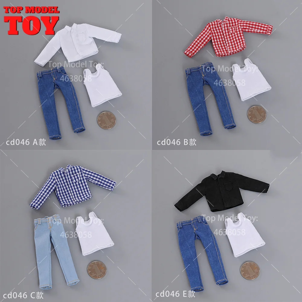 

cdtoys cd046 1/12 Scale Casual Style Clothes Set Vest Shirt Jeans Model for 6'' Male Soldiers Action Figure Body Dolls Toy