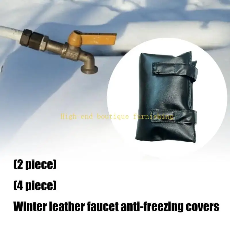 

L9NB Pack of 4 Universal Faucet Protectors PU Leather Dust freezes