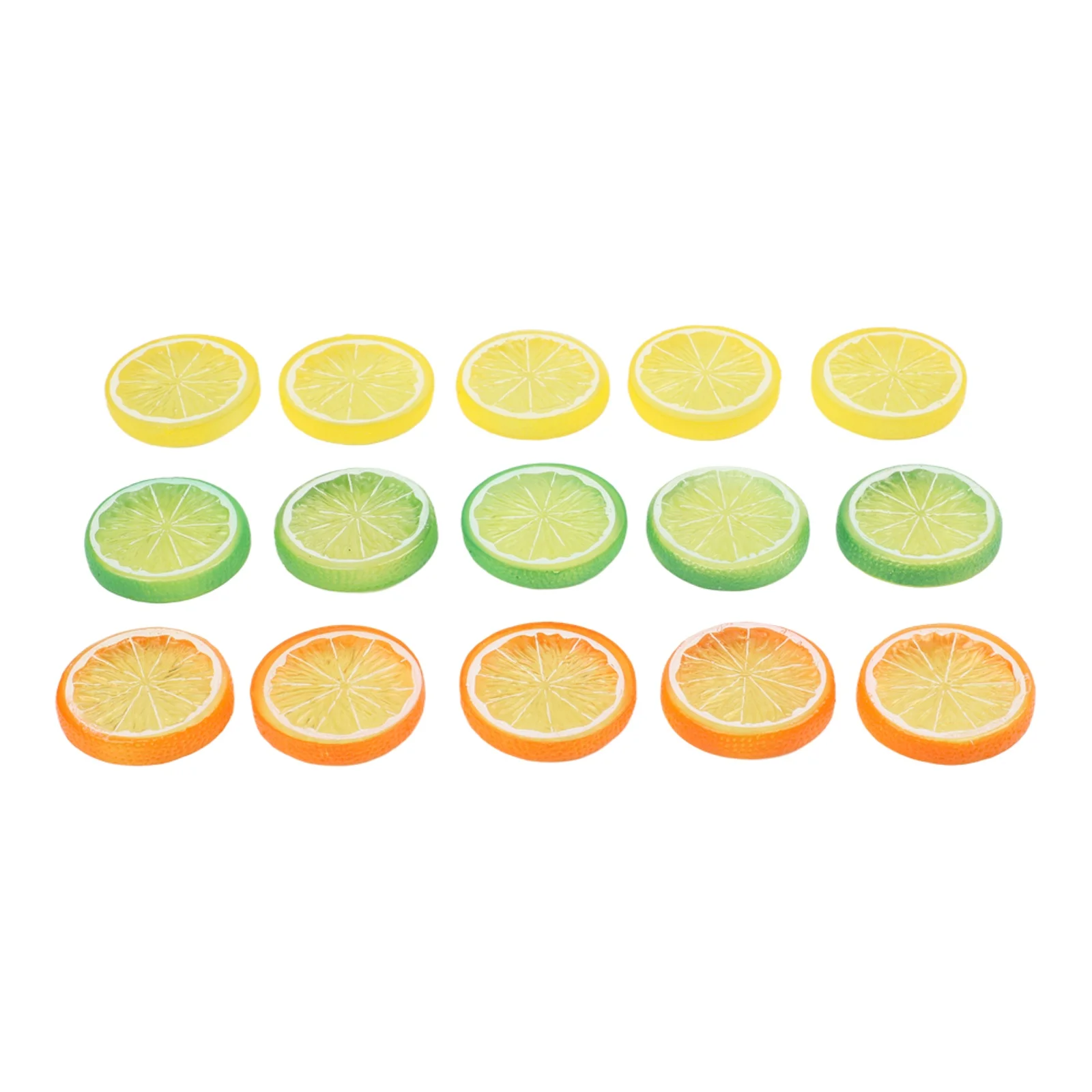 30 Pieces Plastic Fake Lemon Slices Simulation Fruit Model for Display and Decoration in Catering and Food Shops