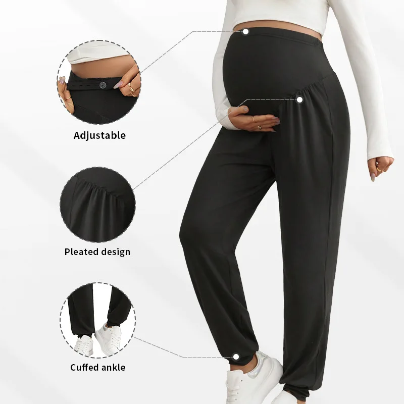 

Maternity Women's Casual Pants Premama Solid High Waist Strechy Lounge Trousers For Pregnant Women Joggers