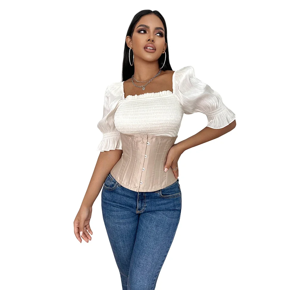 Height 24.5CM Steel Bone Underbust Corset Women Waist Cincher Shapers Plus Size Korset