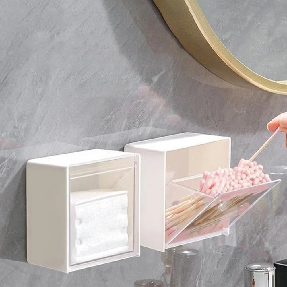 

Japanese Style Wall Mounted Flip Box, Transparent Bathroom Waterproof Cotton Swab Box, And Organization Box Pumps Barh tub mat