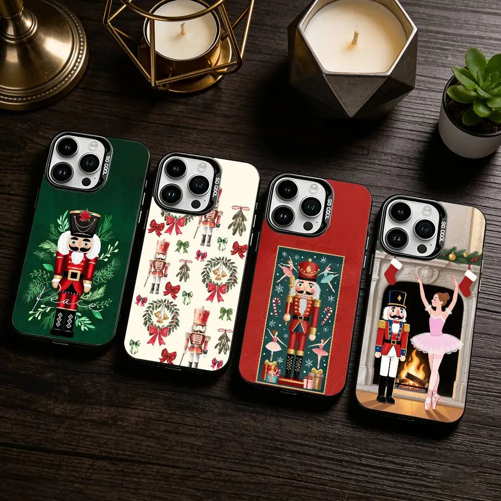 

N-Nutcracker C-Christmas Phone Case For iPhone 17,16,15,14,13,12,11 Plus,Pro Max,XS,Colored silver phone case
