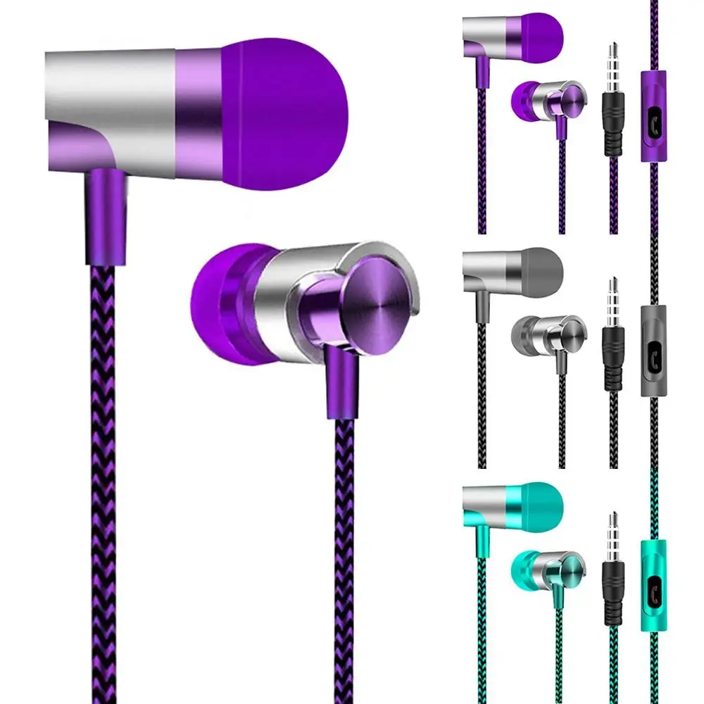 Portable 3.5mm In-ear Headphones Stereo in Ear Wired Headset High Definition Noise Canceling InEar Microphone