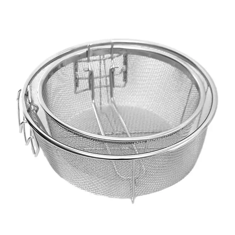 French Fries Basket Frying Basket Portable Stainless Steel Chip Deep Fry Chicken Basket With Handle Kitchen Gadgets