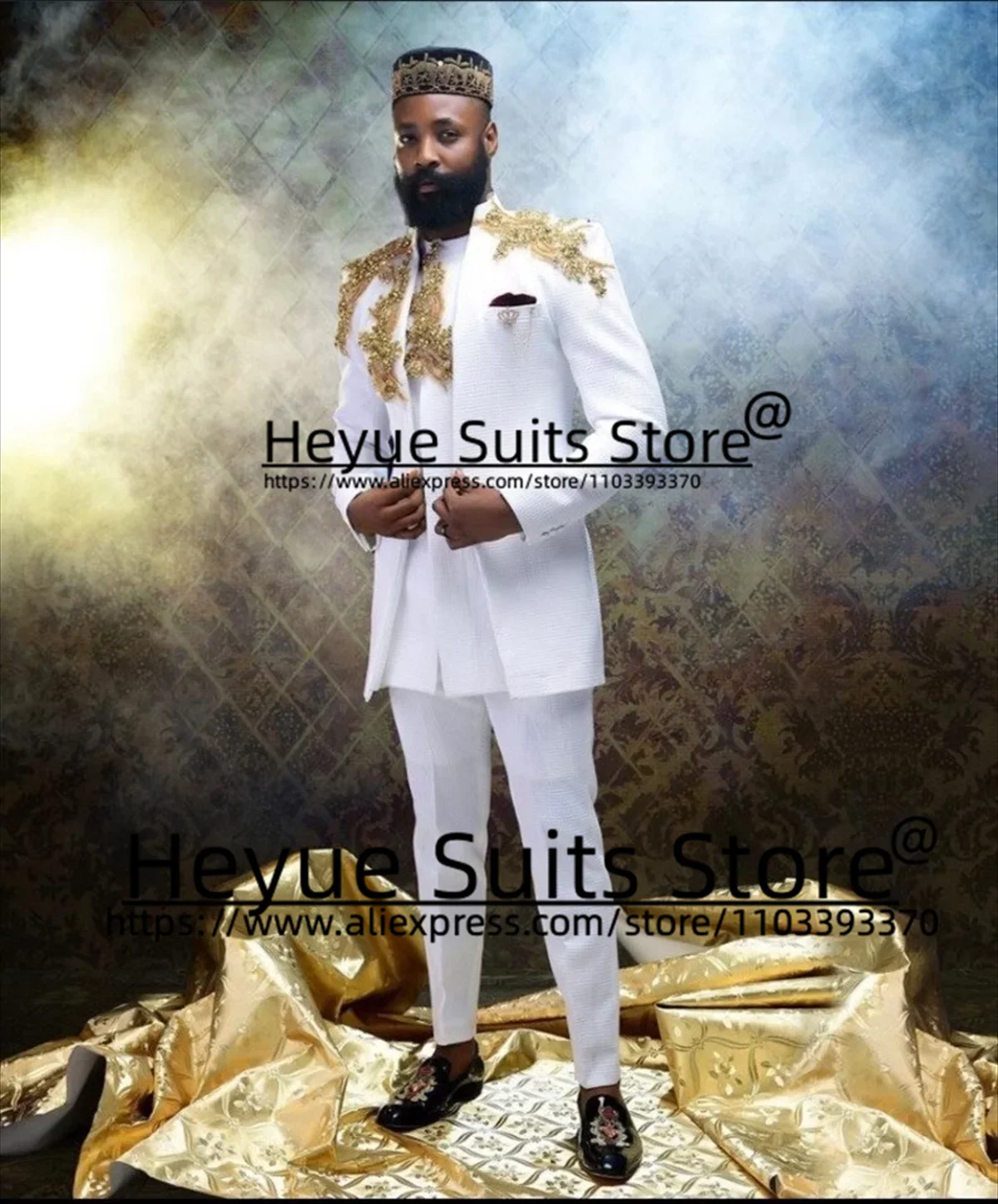 Luxuly Bead embroidery Groom Wedding Tuxedos Slim Fit Long Men Suits 2 Pieces Sets Handsome Male Blazers Elegant Ropa Hombre